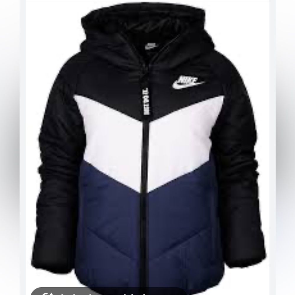 Nike Parka Sportswear Windrunner Winter Hooded Coat Tri-Color Black White Navy